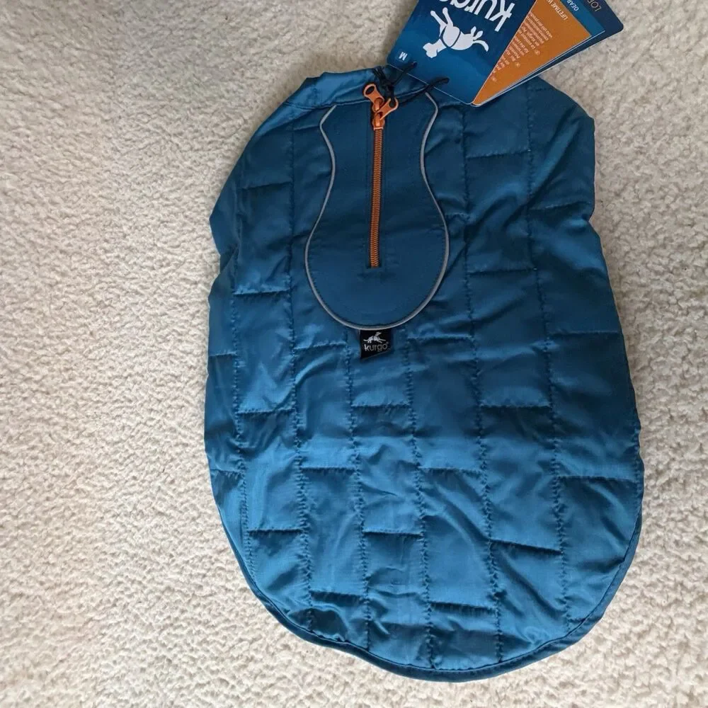 Kurgo Loft Jacket for Dogs Coastal Blue/Orange Winter Coat Medium M